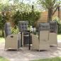 Preview: ARDEBO.de - 5-teiliges Garten-Dining-Set Beige Poly-Rattan