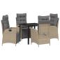 Preview: 5-teiliges Garten-Dining-Set Beige Poly-Rattan