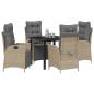 Preview: 5-teiliges Garten-Dining-Set Beige Poly-Rattan