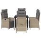 Preview: 5-teiliges Garten-Dining-Set Beige Poly-Rattan