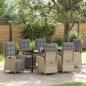 Preview: ARDEBO.de - 7-teiliges Garten-Esszimmer-Set Beige Poly Rattan
