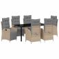 Preview: 7-teiliges Garten-Esszimmer-Set Beige Poly Rattan