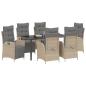 Preview: 7-teiliges Garten-Esszimmer-Set Beige Poly Rattan