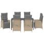 Preview: 7-teiliges Garten-Esszimmer-Set Beige Poly Rattan