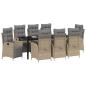 Preview: 9-teiliges Garten-Ess-Set Beige Poly-Rattan