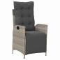 Preview: 7-teiliges Garten Esszimmer Set hellgrau Poly-Rattan