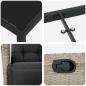 Preview: 7-teiliges Garten Esszimmer Set hellgrau Poly-Rattan