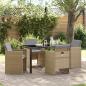 Preview: ARDEBO.de - Garten Essgruppe 5 stk. Beige Poly-Rattan
