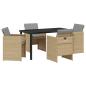 Preview: Garten Essgruppe 5 stk. Beige Poly-Rattan