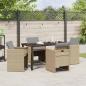 Preview: Garten Essgruppe 5 stk. Beige Poly-Rattan