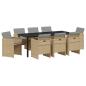 Preview: Garten Essgruppe 9 stk. Beige Poly-Rattan