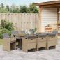 Preview: Garten Essgruppe 9 stk. Beige Poly-Rattan