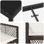 Preview: 5-teiliges Garten Esstisch Set mit Kissen Braun Poly Rattan, Gartentisch Schwarz 80x80x73 cm Sicherheitsglas