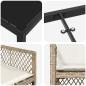 Preview: ARDEBO.de - 5-teilige Garten Essgruppe mit Kissen Beige Poly-Rattan, Gartentisch Schwarz 140x80x73 cm Gehärtetes Glas