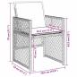 Preview: 9-teiliges Garten-Essset mit Polstern Beige Poly Rattan, Gartentisch Schwarz 200x80x73 cm Tempered Glass