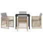 Preview: Garten Essgruppe 5 Stk. Beige Poly-Rattan