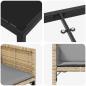 Preview: 5-teiliges Garten-Ess-Set mit Kissen in Beige Poly Rattan, Gartentisch Schwarz 140x80x73 cm mit gehärtetem Glas