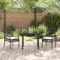 Preview: Garten-Dining-Set mit Kissen Schwarz Poly-Rattan