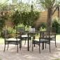 Preview: ARDEBO.de - 5-teiliges Garten-Ess-Set mit Kissen Schwarz Poly Rattan