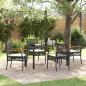 Preview: ARDEBO.de - 5-teiliges Garten-Ess-Set mit Kissen Schwarzes Poly-Rattan
