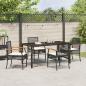Preview: 5-teiliges Garten-Dining-Set mit Kissen Schwarz Poly-Rattan