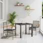 Preview: ARDEBO.de - 3-teiliges Garten-Ess-Set mit Kissen Grau Poly-Rattan