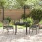 Preview: 3-teiliges Garten-Ess-Set mit Kissen Grau Poly-Rattan