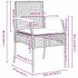 Preview: 5-teiliges Garten-Dining-Set mit Kissen Grau Poly-Rattan