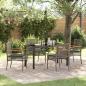 Preview: ARDEBO.de - 5-teiliges Gartenessset mit Kissen in Grau aus Poly Rattan
