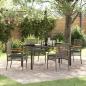 Preview: ARDEBO.de - 5-teiliges Gartentischset mit Kissen Grau Poly-Rattan