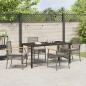 Preview: 5-teiliges Gartentischset mit Kissen Grau Poly-Rattan