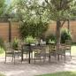 Preview: ARDEBO.de - 7-teiliges Garten-Essset mit Kissen Grauer Poly-Rattan