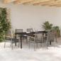 Preview: Garten Essgruppe 7 stk. Grau und Schwarz Rattan
