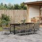 Preview: Garten Essgruppe 9 stk. Grau und Schwarz Rattan