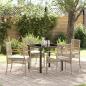Preview: ARDEBO.de - 5-teiliges Garten-Ess-Set mit Kissen in Beige Poly-Rattan