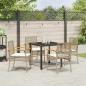 Preview: 5-teiliges Garten-Ess-Set mit Kissen in Beige Poly-Rattan