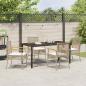 Preview: 5-teiliges Garten-Essset mit Kissen Beige Poly Rattan