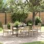 Preview: ARDEBO.de - 7-teiliges Garten-Essset mit Kissen Beige Poly-Rattan
