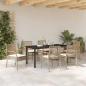 Preview: 7-teiliges Garten-Essset mit Kissen Beige Poly-Rattan