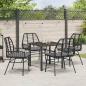 Preview: 5-teiliges Garten-Ess-Set mit Kissen in Schwarz Poly-Rattan
