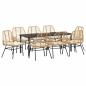 Preview: 9-teiliges Garten-Esszimmer-Set mit Kissen Braun Poly-Rattan