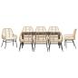 Preview: 9-teiliges Garten-Esszimmer-Set mit Kissen Braun Poly-Rattan