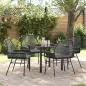 Preview: ARDEBO.de - 5-tlg. Garten-Essgruppe mit Kissen Schwarz Poly-Rattan