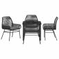 Preview: Garten Essgruppe mit Kissen 5 pcs Schwarz Poly-Rattan