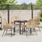 Preview: 5-teiliges Garten-Essset mit Kissen Braun Poly-Rattan