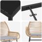 Preview: 7-teiliges Garten-Essset mit Kissen in Braun aus Poly-Rattan