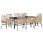 Preview: ARDEBO.de - 9-teiliges Garten-Essset mit Kissen Braun Poly Rattan
