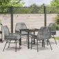 Preview: 5-teiliges Gartendining-Set mit Kissen Grau Poly-Rattan