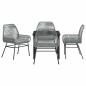 Preview: 5-teiliges Gartendining-Set mit Kissen Grau Poly-Rattan