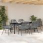 Preview: 7-teiliges Garten-Essbereich-Set mit Kissen Grau Poly-Rattan